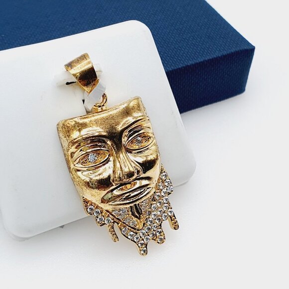 "14K Gold Plated Cubic Zircon Pendant, INUS1BR020 - Picture 3 of 9